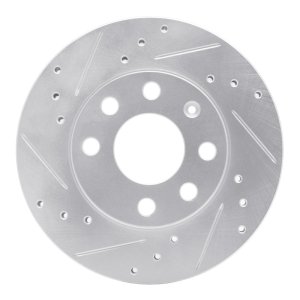 Chevrolet BEAT Brake Rotor (1) - Front Left - R1 Concepts - Drilled & Slotted - Silver - `88-`20